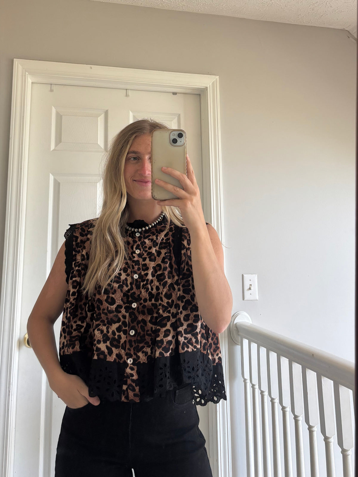 Leopard and Lace Tank