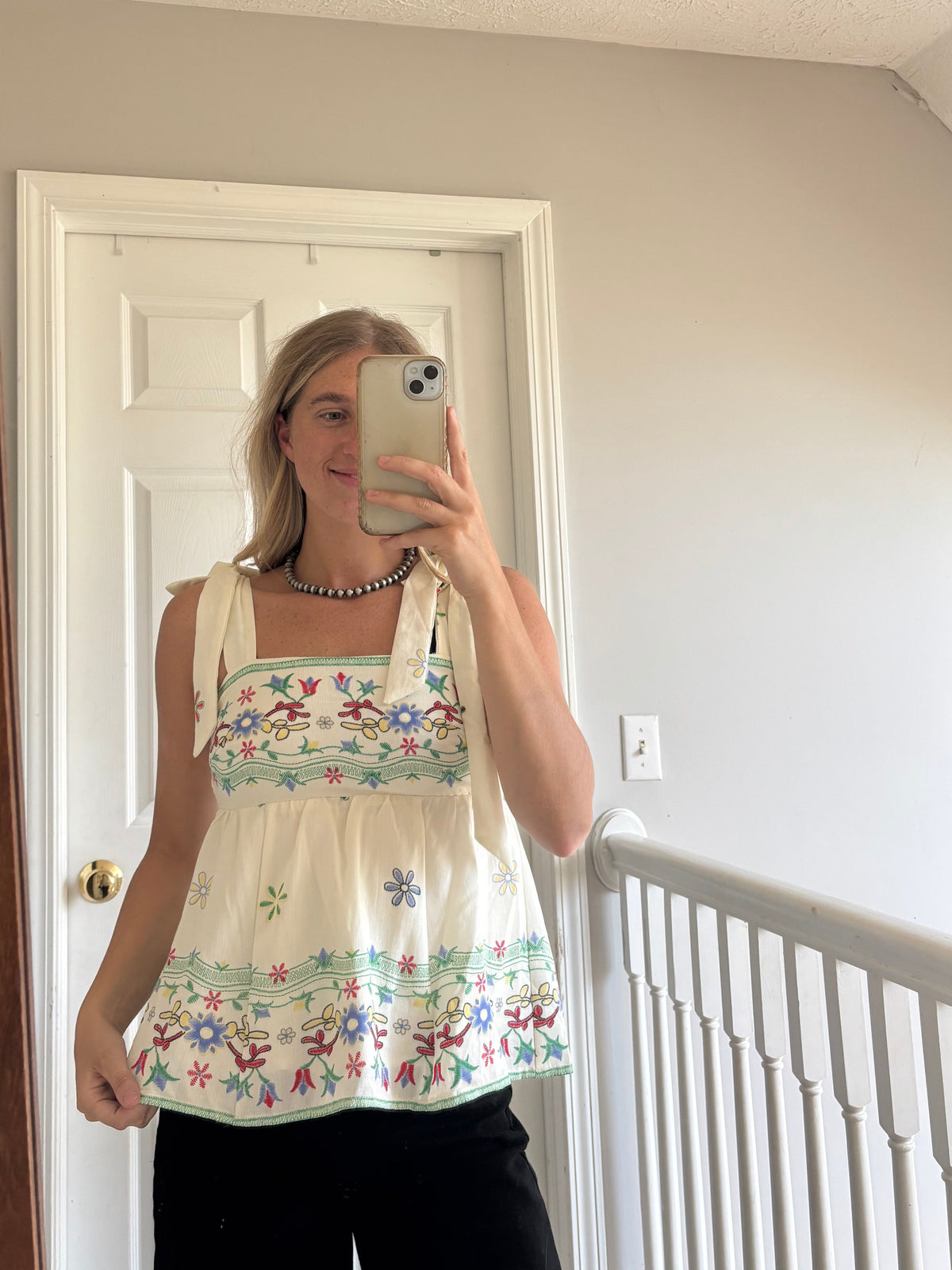 Floral Border Print Tank