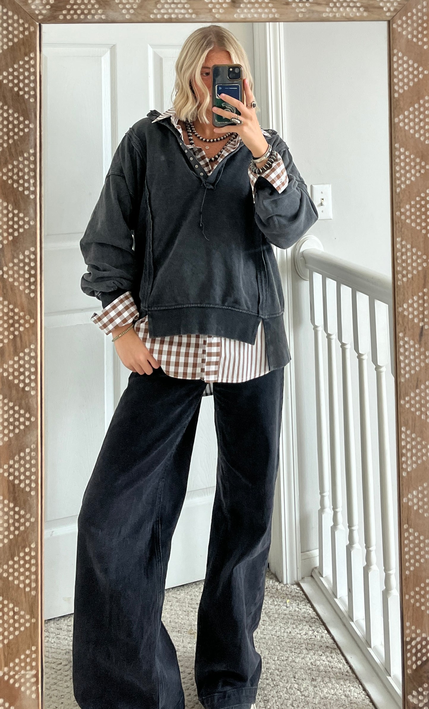 Brown Contrast Button Down