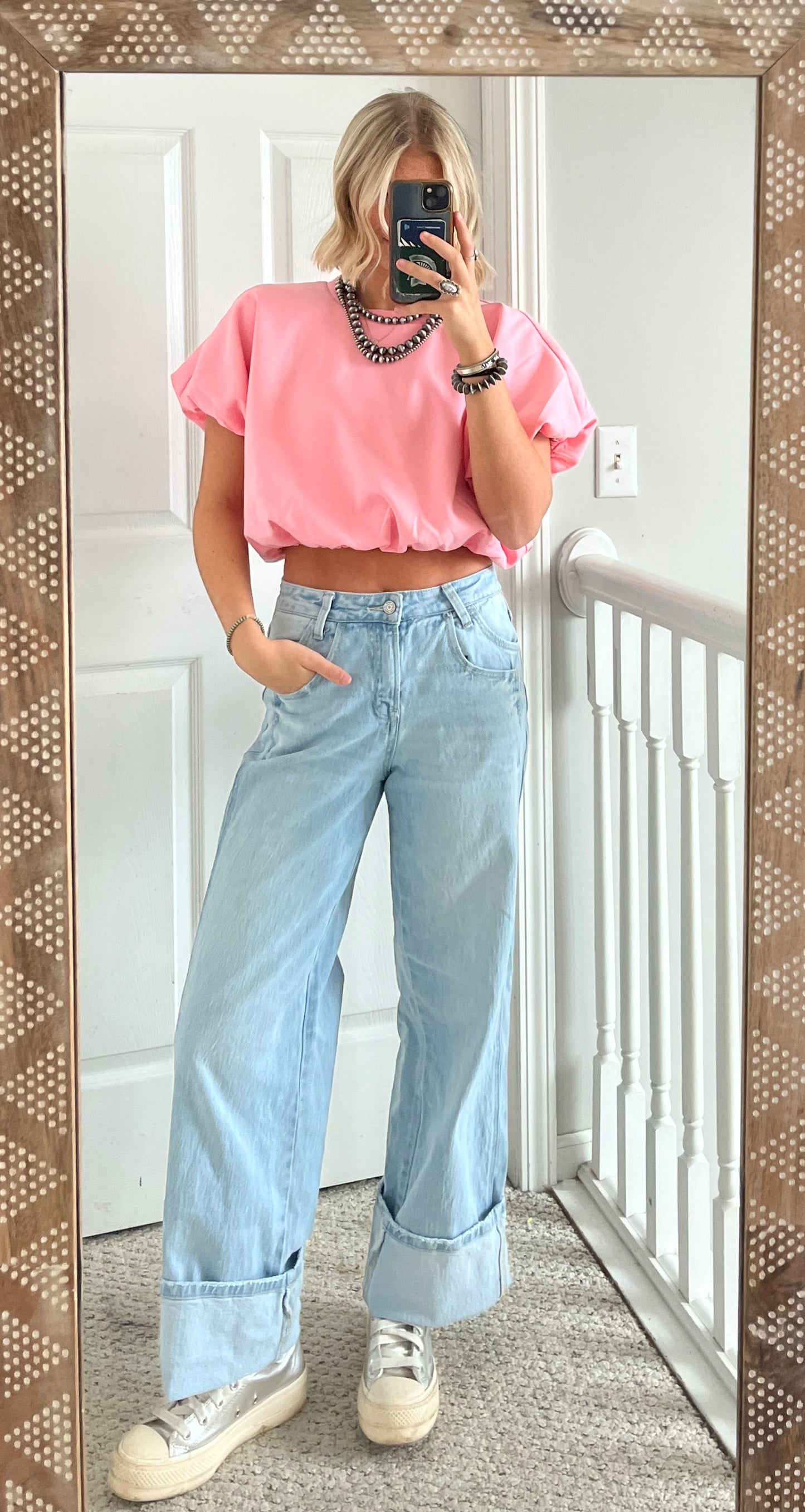 Pink Bubble Crop Top