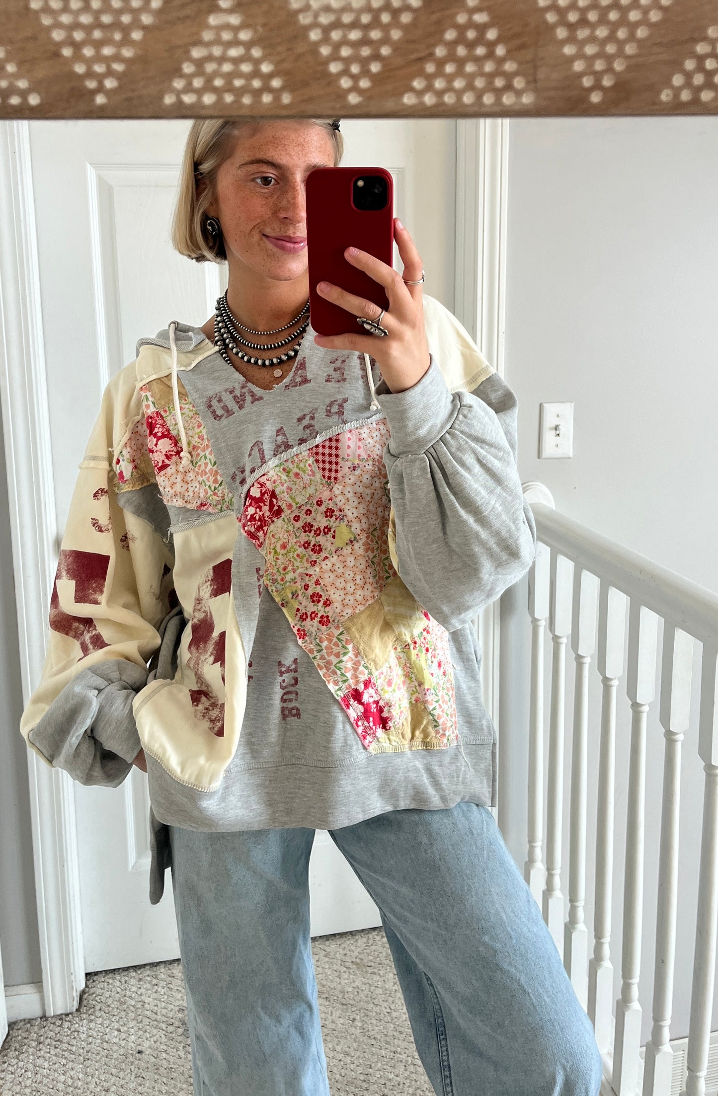 Patchwork Hooded Sweatshirt