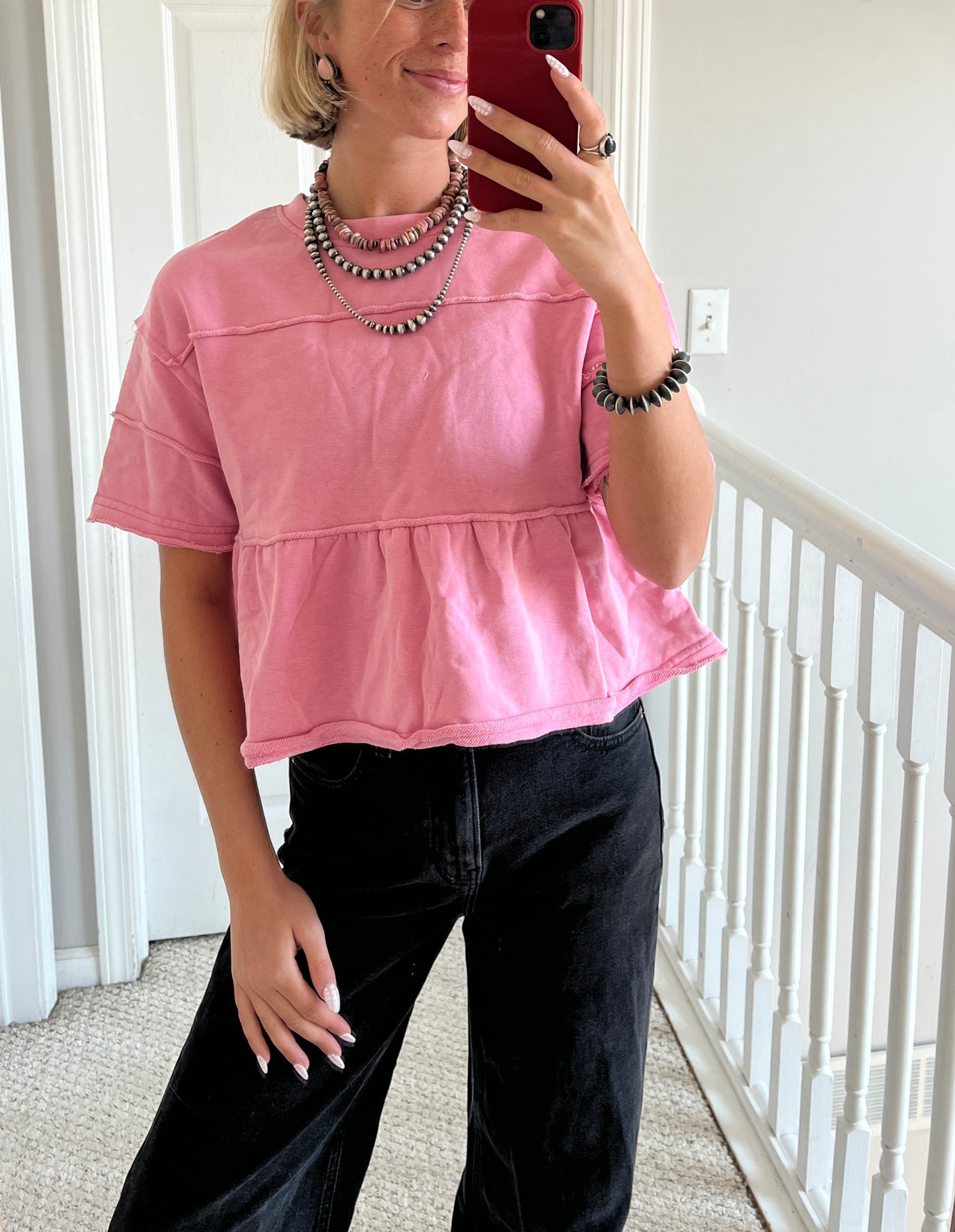 Pink Babydoll Top
