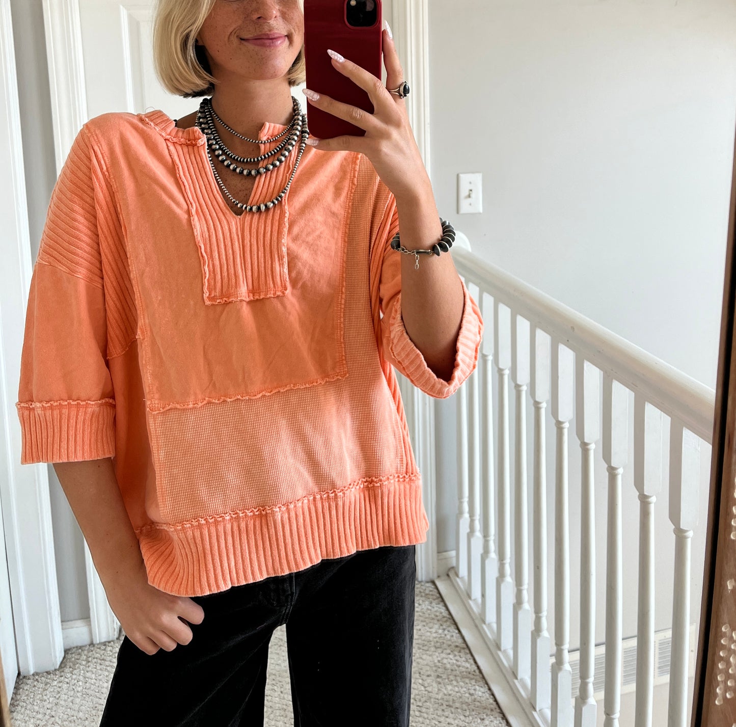 Papaya Mineral Washed Top