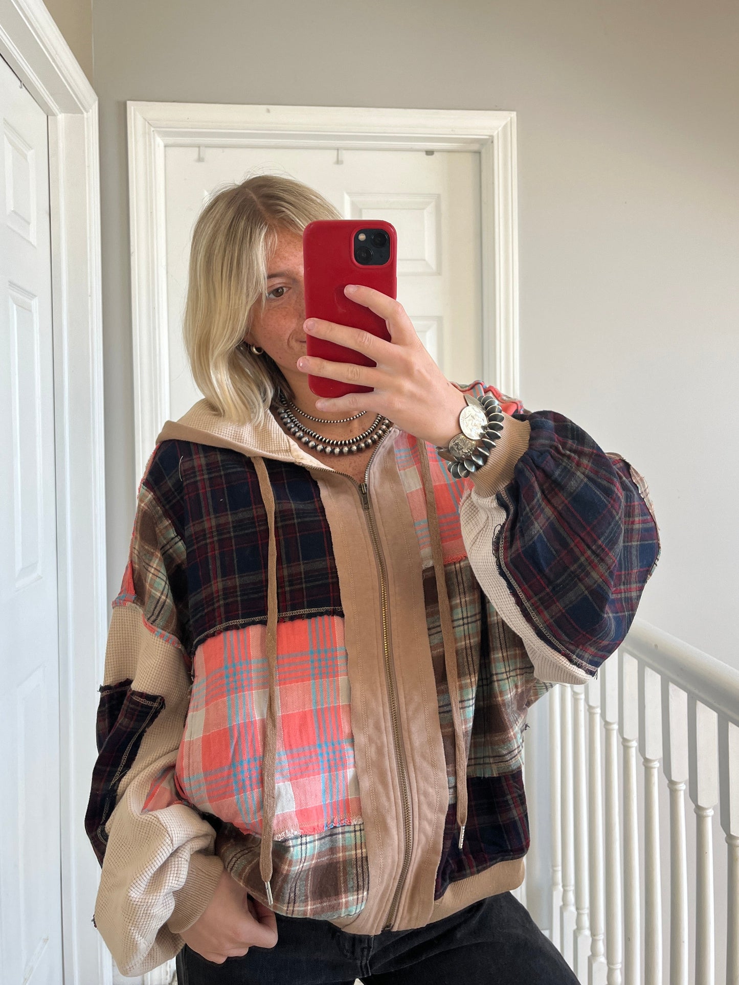 Plaid Zip Up