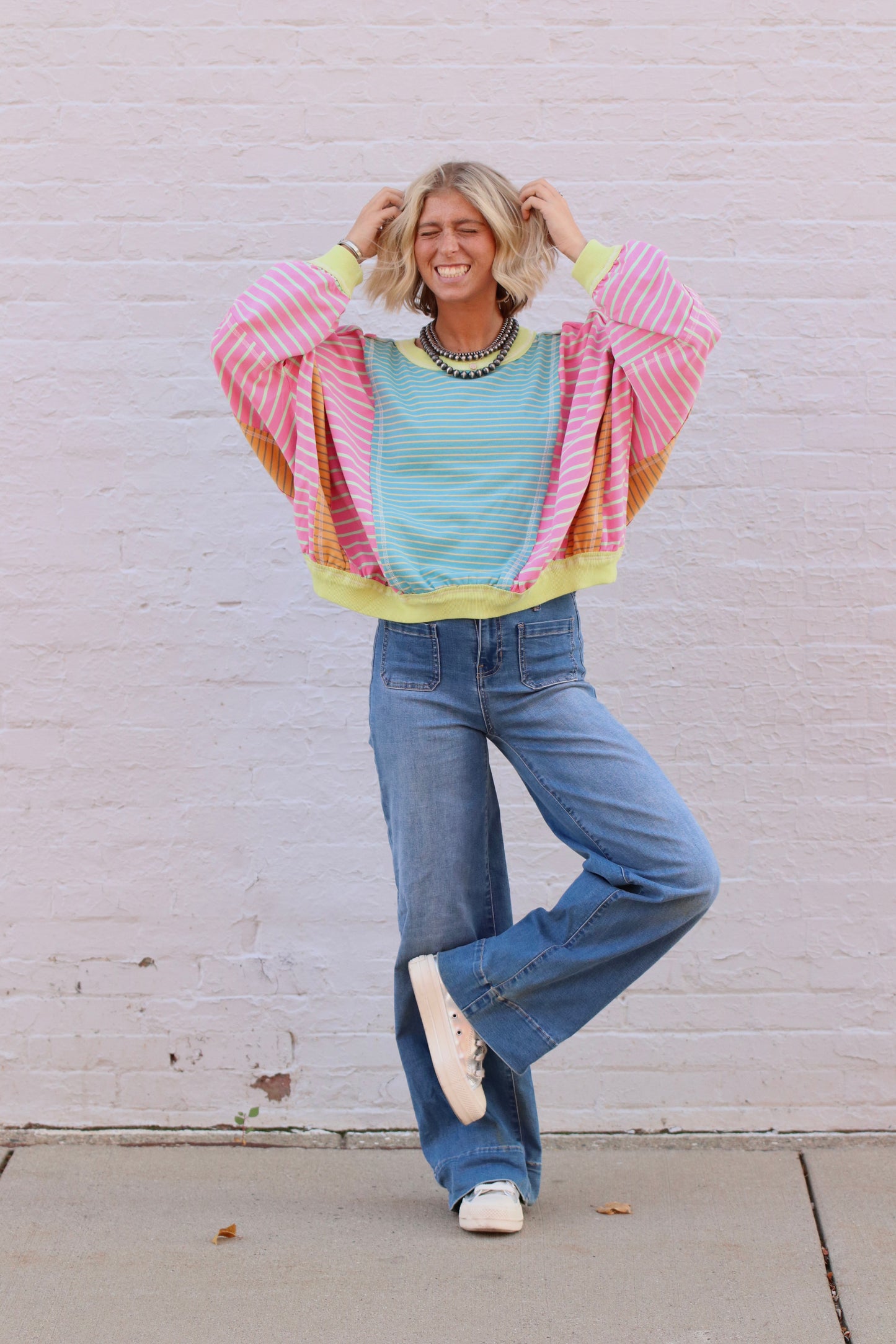 Striped Mix and Match Crewneck