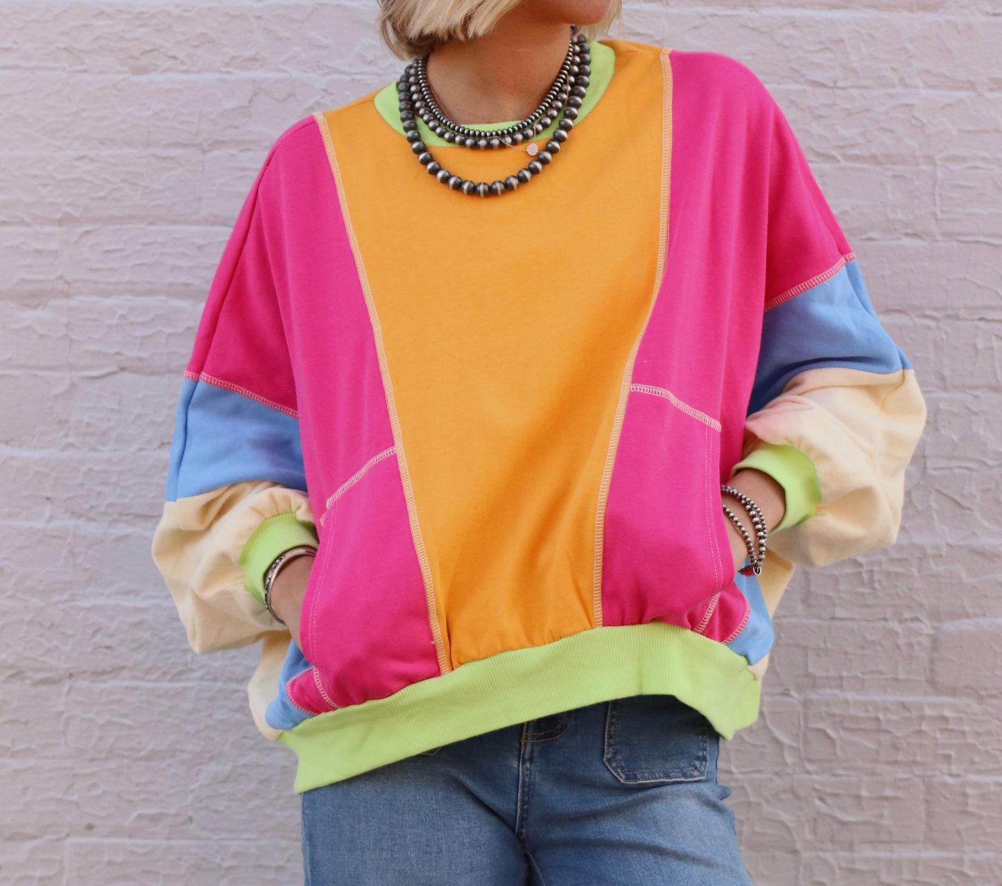 Multi Colorblock Crewneck