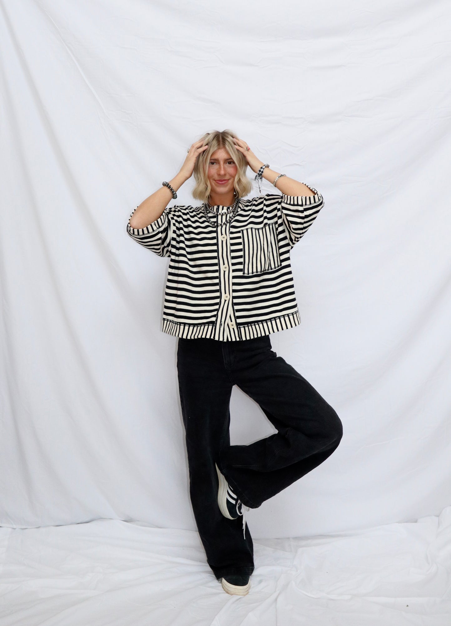Striped Button Down Top