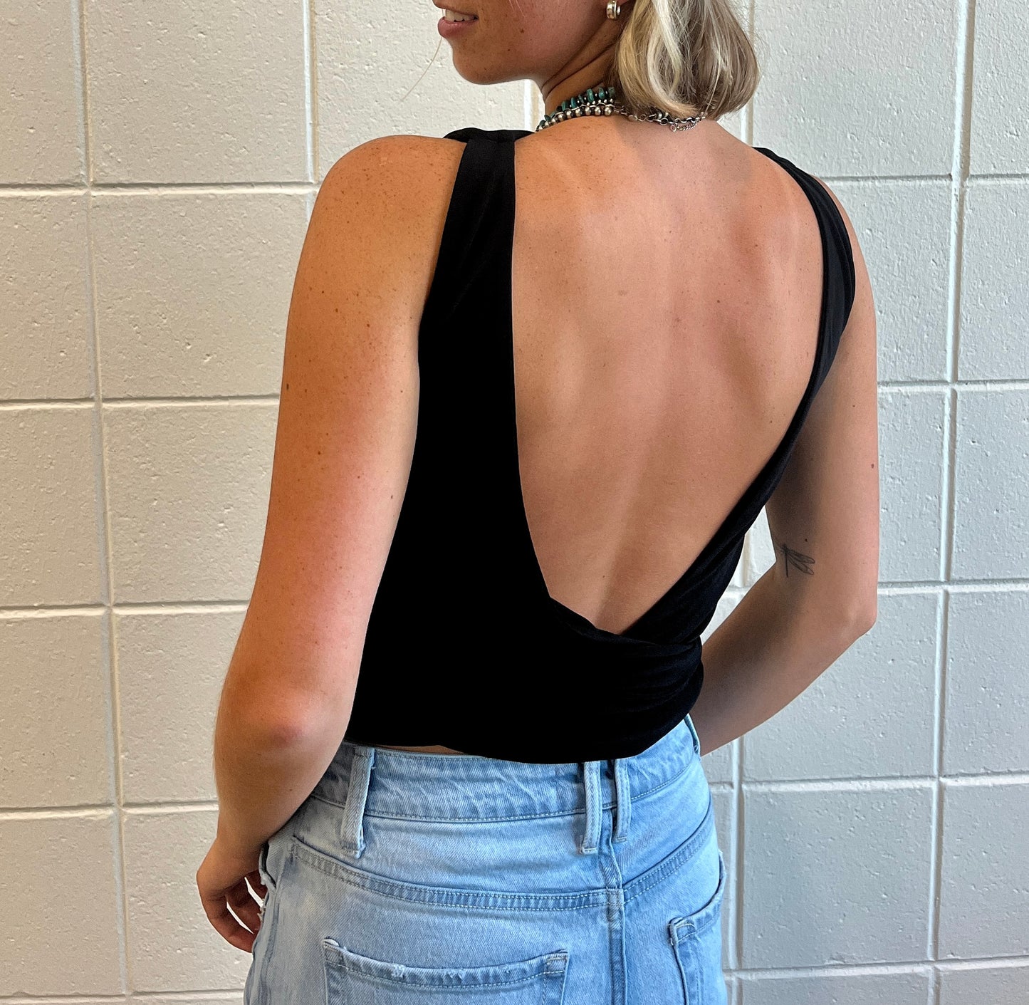 Black Backless Tank