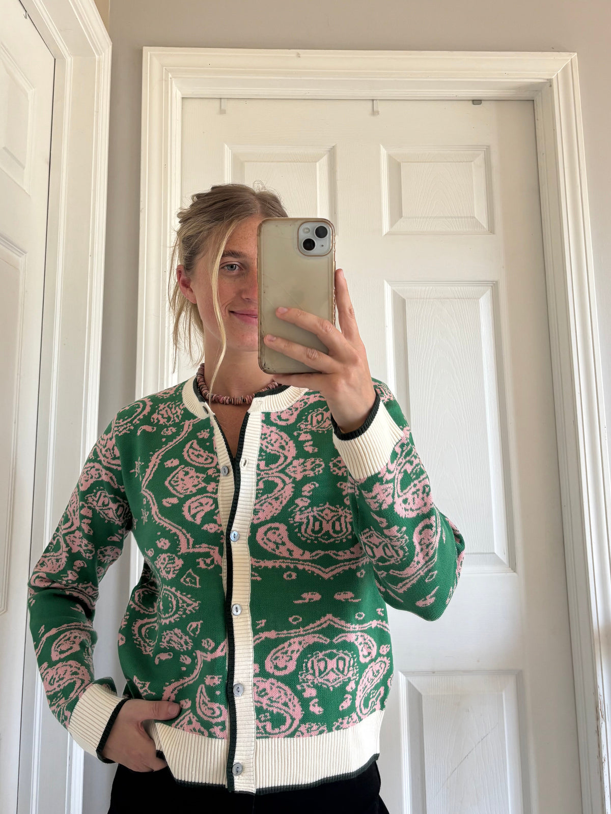 Paisley Button Down Cardigan