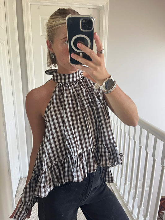 Gingham Halter Top