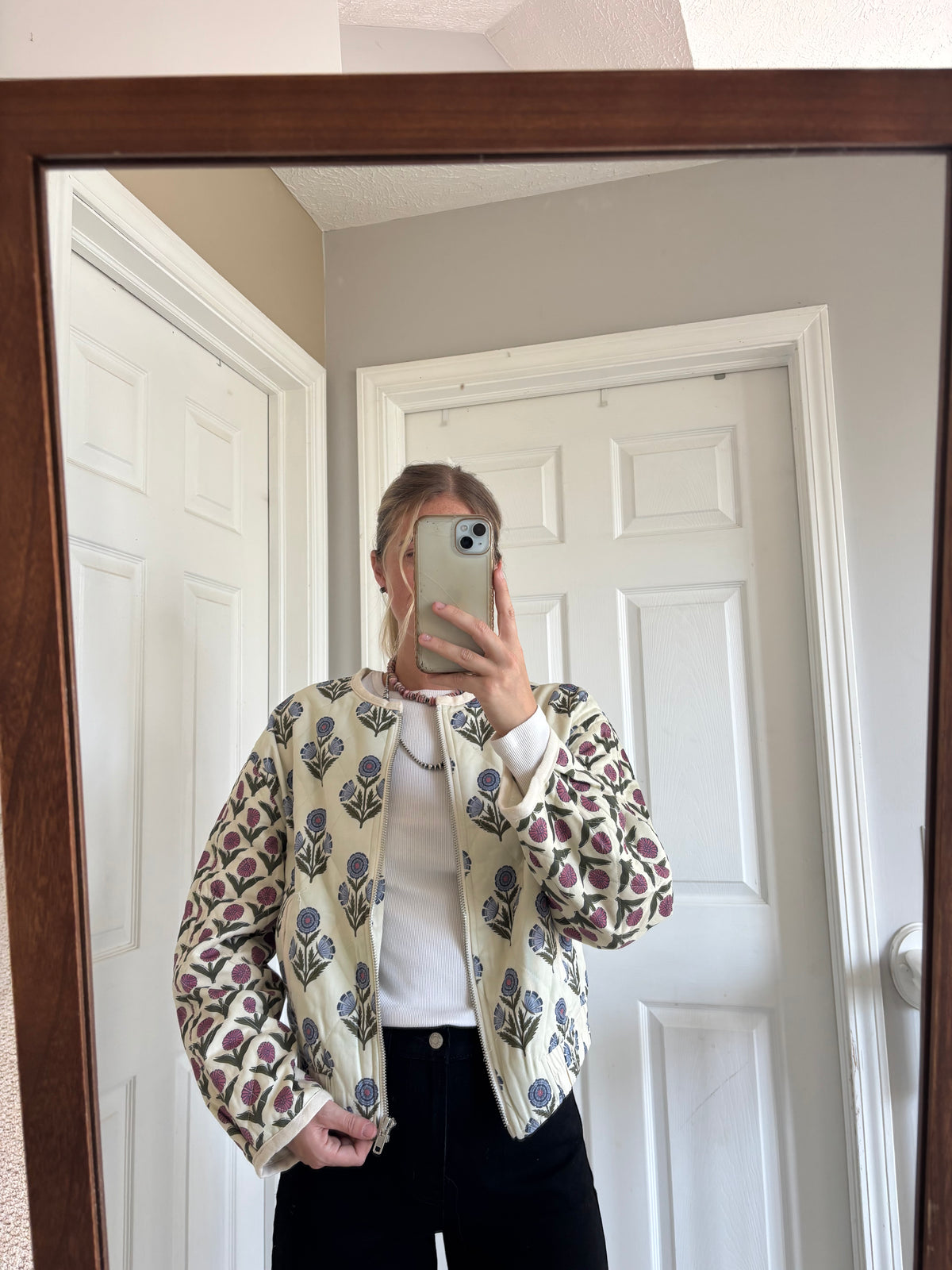 Floral Print Quilt Jacket