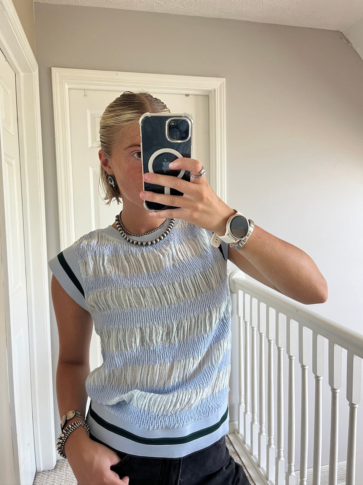 Blue Stripe Top