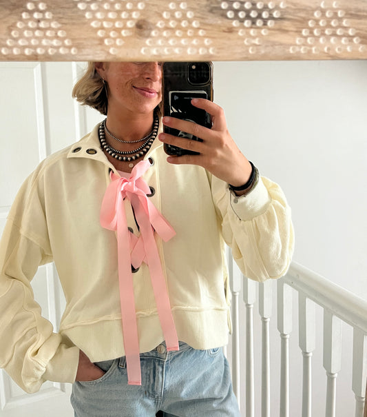 Lace Up Bow Top