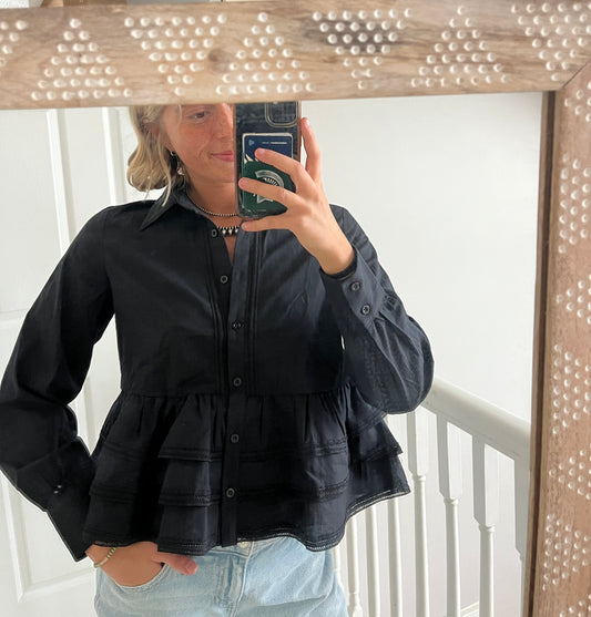 Ruffle Button Down Top