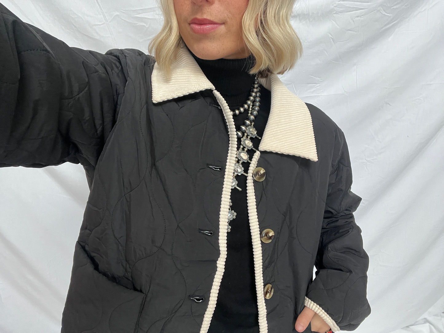 Quilted Button Down Jacket