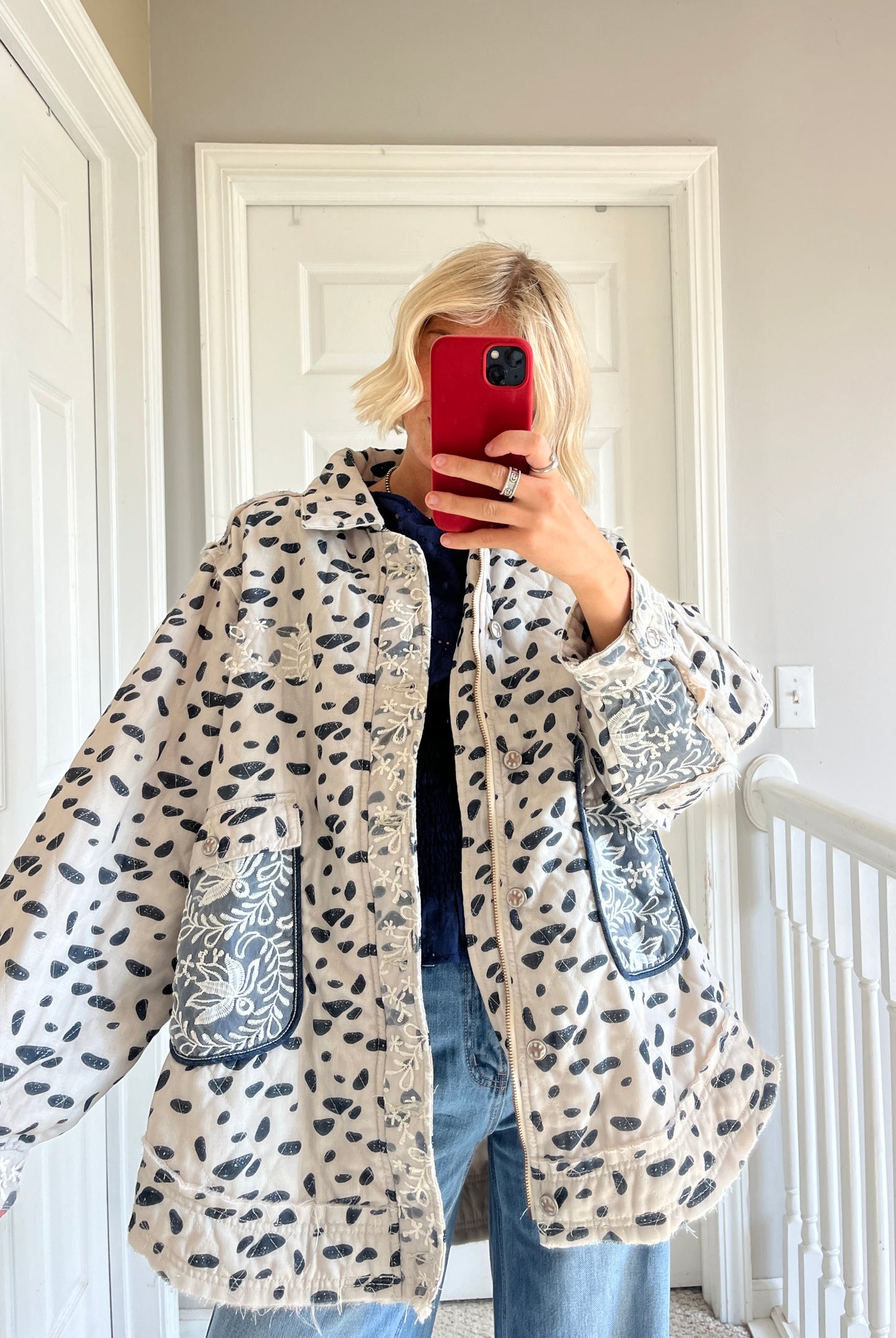 Lace Patch Quilted Jacket