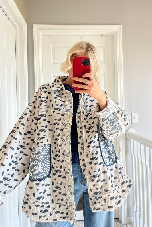 Lace Patch Quilted Jacket