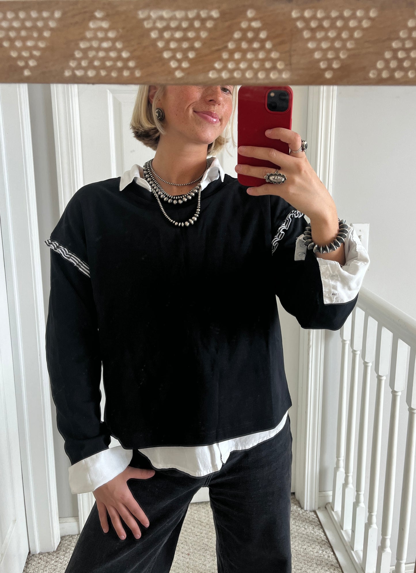 Striped Pleated Ruffle Top
