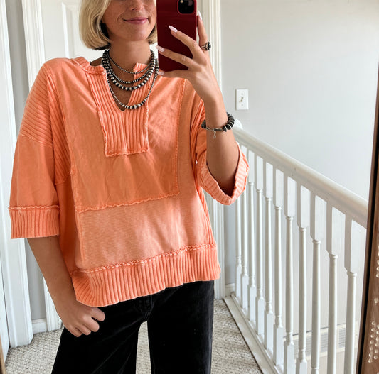 Papaya Mineral Washed Top