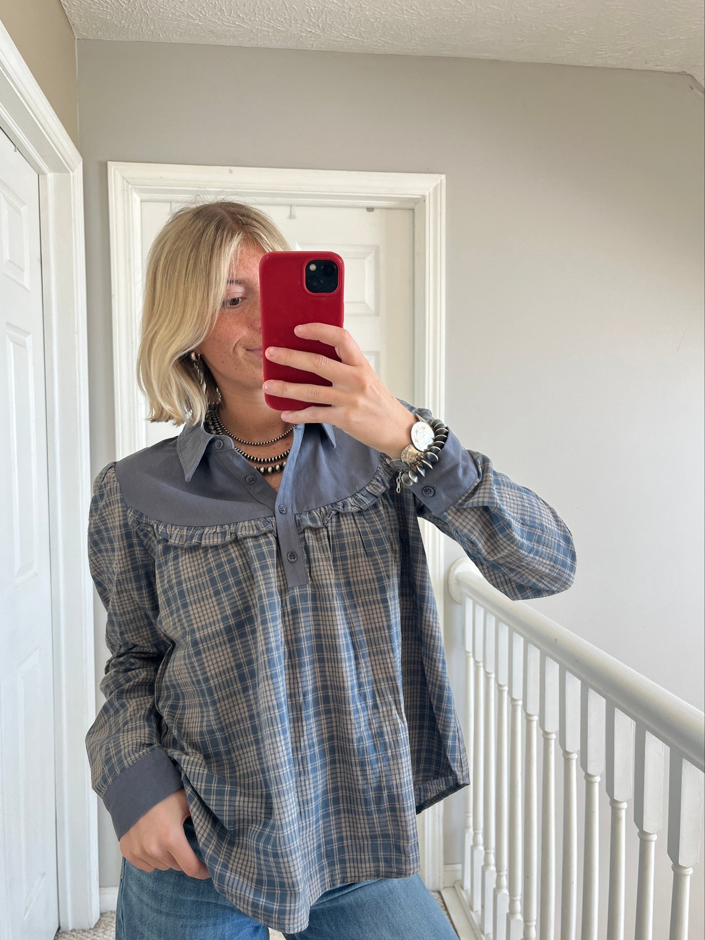 Blue Plaid top