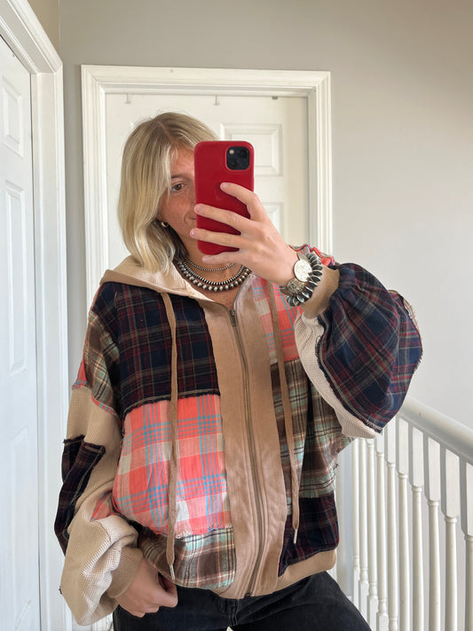 Plaid Zip Up