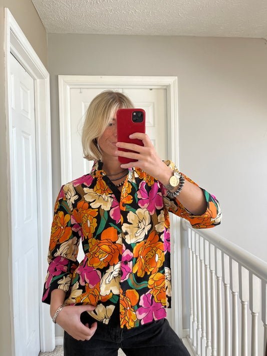 Black Floral Top
