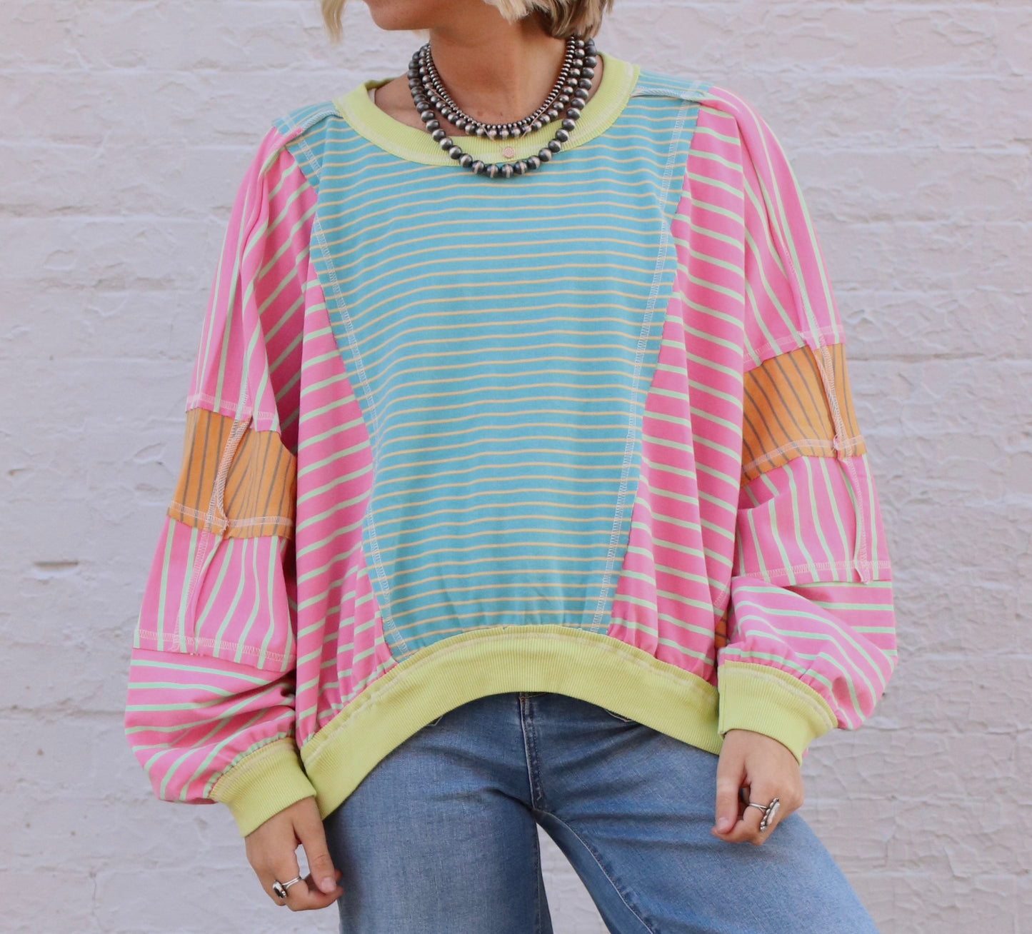 Striped Mix and Match Crewneck