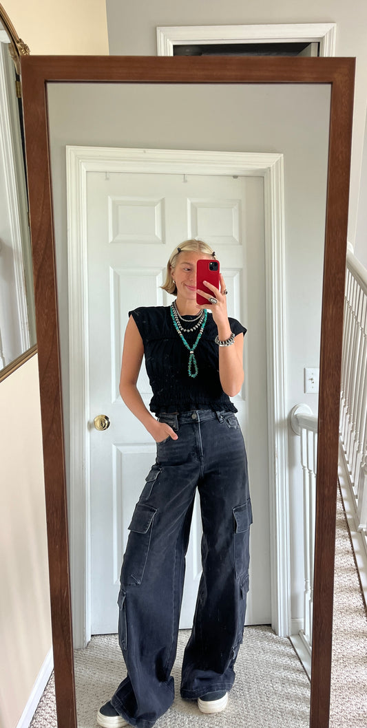 Black Cargo Jeans