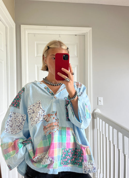Oversized Patchwork Pullover