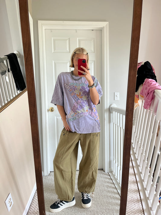 Purple Star Patchwork Top