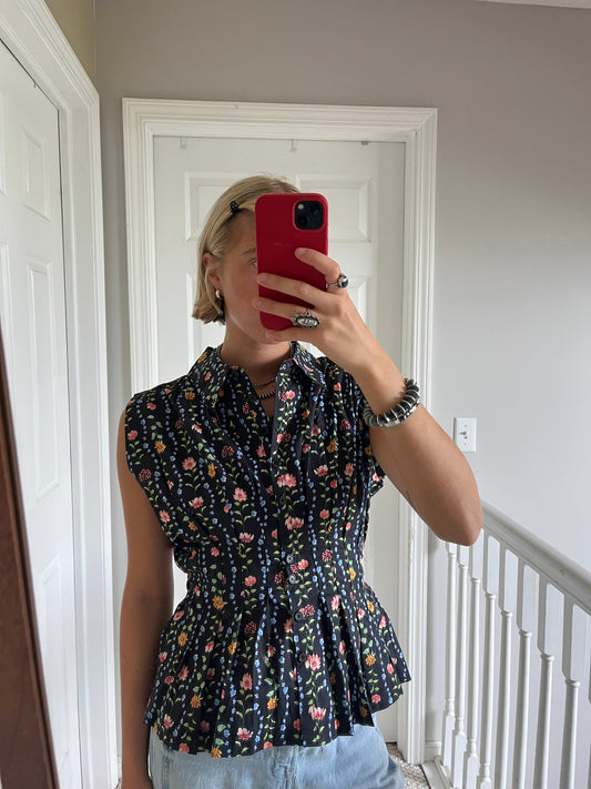 Floral Collared Top
