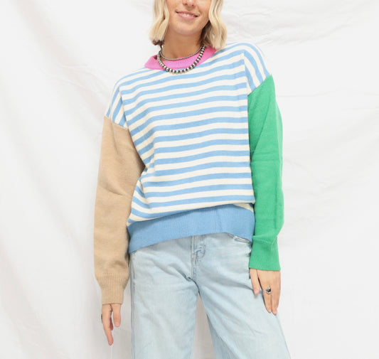 Colorblock Striped Sweater