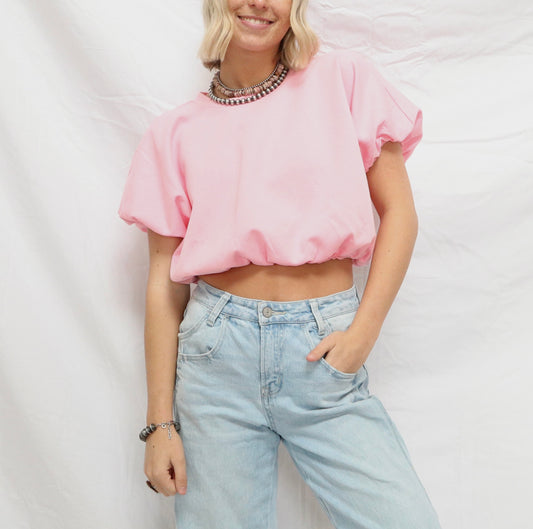 Pink Bubble Crop Top