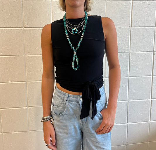 Black Backless Tank