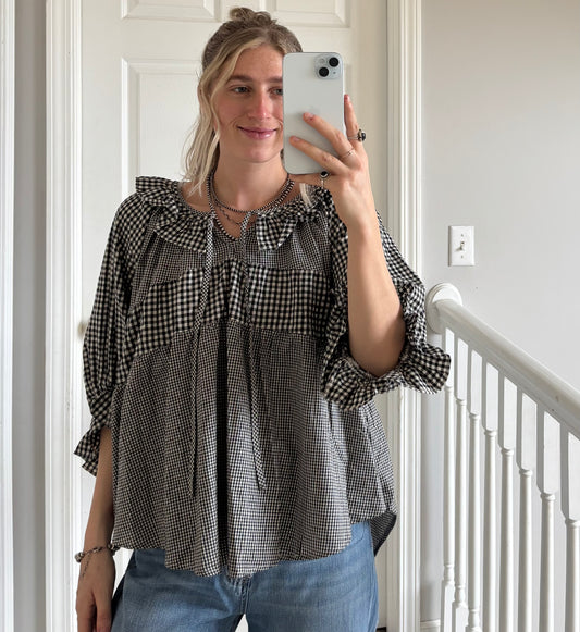 Gingham Ruffle Top