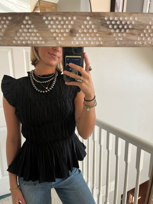 Black Scrunch Top
